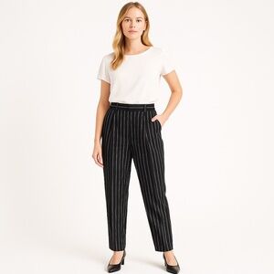 🖤  GSL Class Pinstripe High-Waisted Dress Pants – Pleated Front Size M